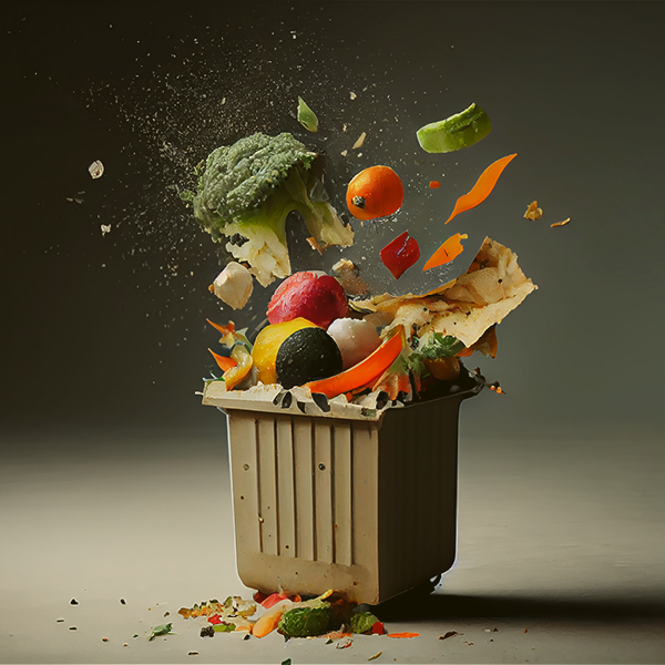 een foto van ai over Voedselverspilling